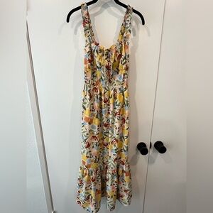Lush Citrus Floral Midi Dress